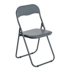 Chaise pliante rembourré cadre en métal - Gain de place Gris
