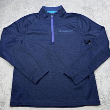 Vineyard Vines Pullover Youth Medium 12-14 Blue Performance 1/4 Zip Mock Neck