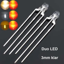 Duo LED 3mm bicolor LEDs 3-Pin digital Lichtwechsel Licht Loks Triebwagen H0 TT