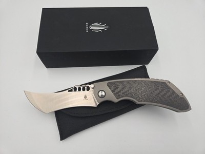Kizer Huntsman S35VN Discontinued - Titanium  Scales With Carbon Fiber inlays