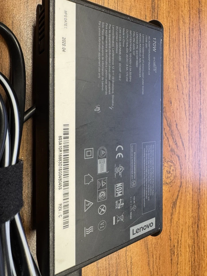 Fuente de alimentación adaptador CA Lenovo 170w (ADL170NDC2A) Foto 3 de 3