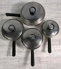 Vintage Amway Queen Multi-Ply 18/8 Stainless 9 Piece Cookware Set W/Lids USA