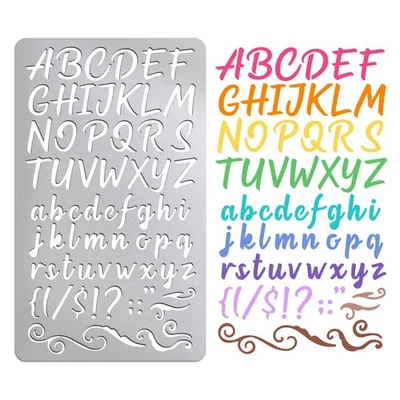 1 Stück Metall Buchstabenschablone Edelstahl Schriftzug Alphabet Symbol Malvo... - Bild 1 von 4