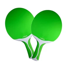 Stiga Set of 2 Green Flow Ping Pong Table Tennis Paddles Rackets