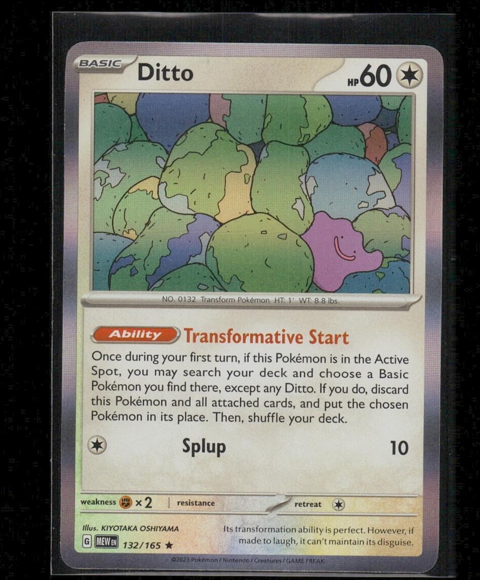 Ditto 132/165 151 Rare Holo Near Mint