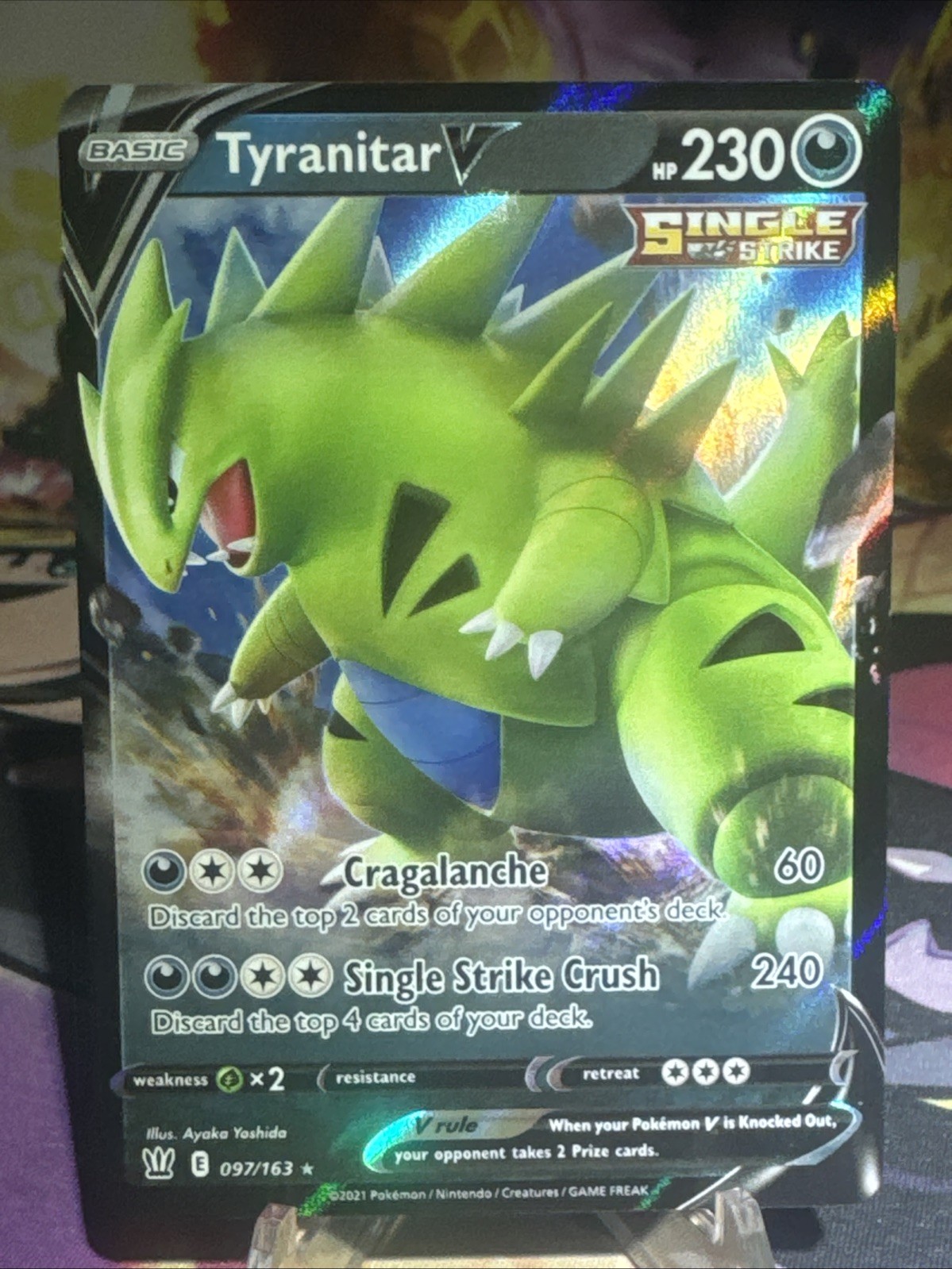 Tyranitar V - 097/163 Ultra Rare Battle Styles NM Pokemon TCG Holo