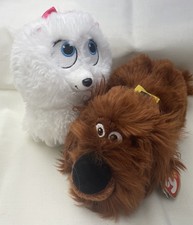 Lot of 2 TY Secret Life of Pets Plush Dogs Gidget and Duke Beanie Babies
