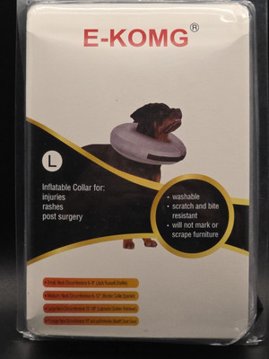 Protective Dog Collar, L Size 12-18   Necks Elizabethan, Inflatable, Comfortable