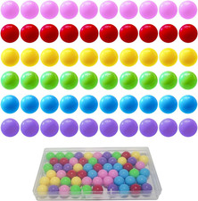 60 Pcs Chinese Checkers Marbles Balls in 6 Colors,Game Replacement Balls with Pl