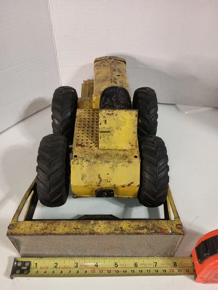 VINTAGE RARE  NYLINT TOURNADOZER PRESSED STEEL RUBBER-WHEELED DOZER*READ* - Image 4 of 4
