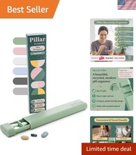 Pillar - 7-Day Pill Organizer  Weekly Medicine Pill Container Travel Box - A...