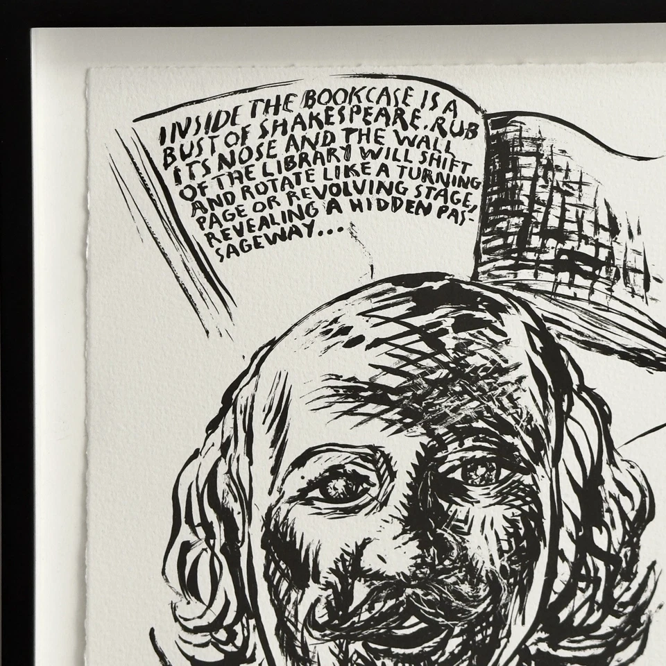 Raymond Pettibon - Sin título (dentro de la estantería...), firmado (2007, litografía) Foto 2 de 4