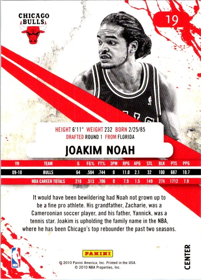 2010-11 Panini Rookies & Stars #19 Joakim Noah - Image 2 of 2