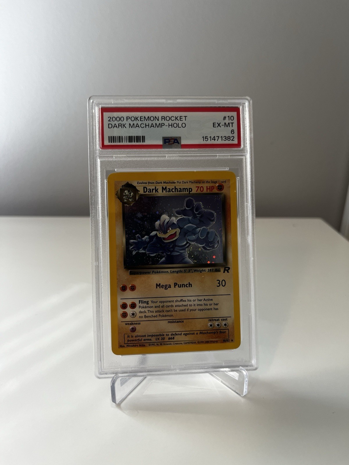 PSA 6 2000 Pokemon Team Rocket Dark Machamp Holo 10/82 English Unlimited