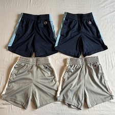 Lot of 4 Boy's Basketball Athletic Shorts Champion SIZE 4 set blue  grey / gray