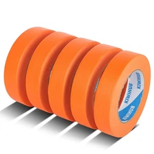 Orange Painters Tape,1 inch x 60 Yards 5 Rolls (300 Total)-Medium Adhesive