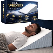 Continental Sleep , 24-Inch Bed Wedge Pillow with High Density Foam.