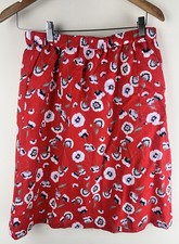 J. Crew Red Poppy Purple Floral Linen Blend Pull-On Pencil Skirt Size Small