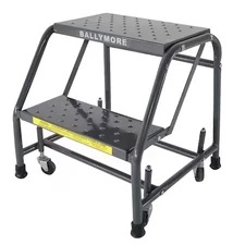 Ballymore 218Psu 19 In H Steel Rolling Ladder, 2 Steps, 450 Lb Load Capacity