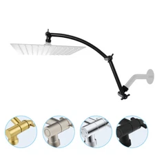 All Metal 16'' Shower Head Extension Arm Solid Brass Angle Adjustable Shower Arm
