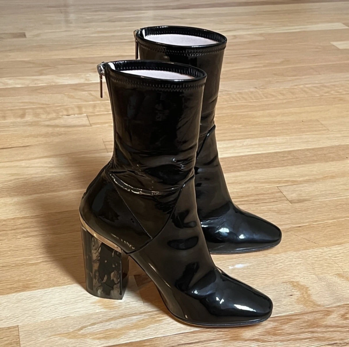 Christian Dior by Raf Simons Patent Leather Lucite Boots AW15 Size 39.5