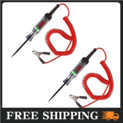 2X Circuit Tester Probe Light Voltage Pen Detector 5-120V Electric Car Fuse Test