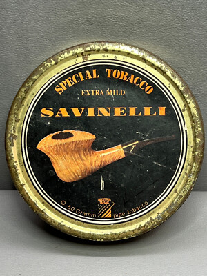 Vintage Tin Box Savinelli Austrian Special Pipe Tobacco Extra Mild 50 grams