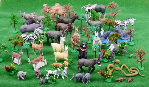 Pequeños animales salvajes coleccionables Simulado modelo animal niños juguete regalo - Imagen 2 de 16
