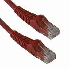 Image of Tripp Lite Cat5e 350MHz Snagless Molded Patch Cable (RJ45 M/M) - Red, 10-ft.(N00