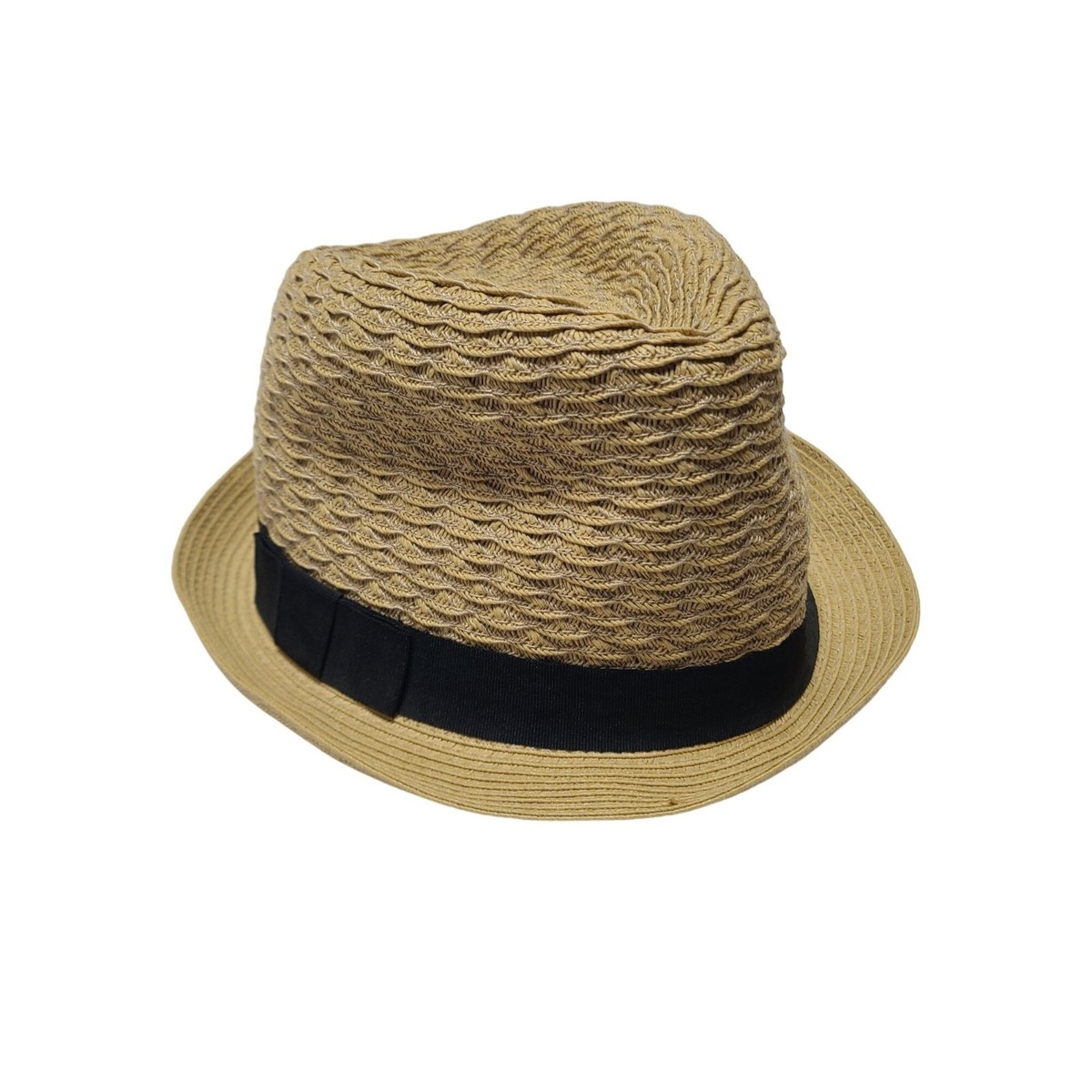 APT 9 Womens Woven Straw Fedora Hat Tan With Black Band Size  display picture 3
