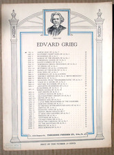 Album Leaf Albumblatt by Edvard Grieg Vtg Sheet Music Classical