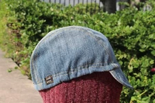 Cycling cap  VINTAGE DENIM  one size 100% COTTON   handmade new
