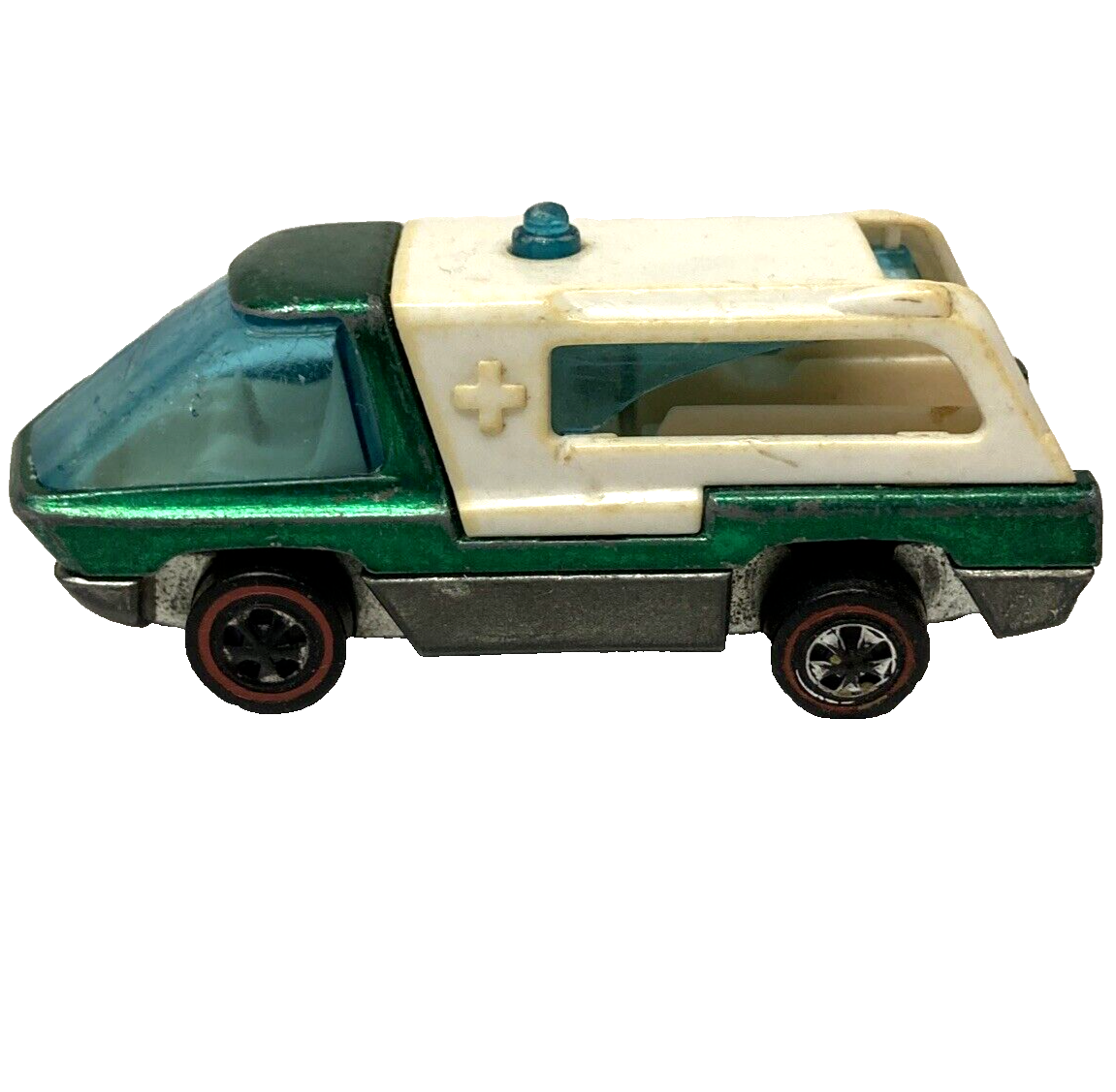 Hot Wheels Redline The Heavyweights Ambulance Green 1969 White