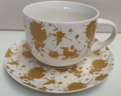 Maxwell & Williams Metallic Bomb Gold Breakfast Cup & Saucer Claire Chilcott