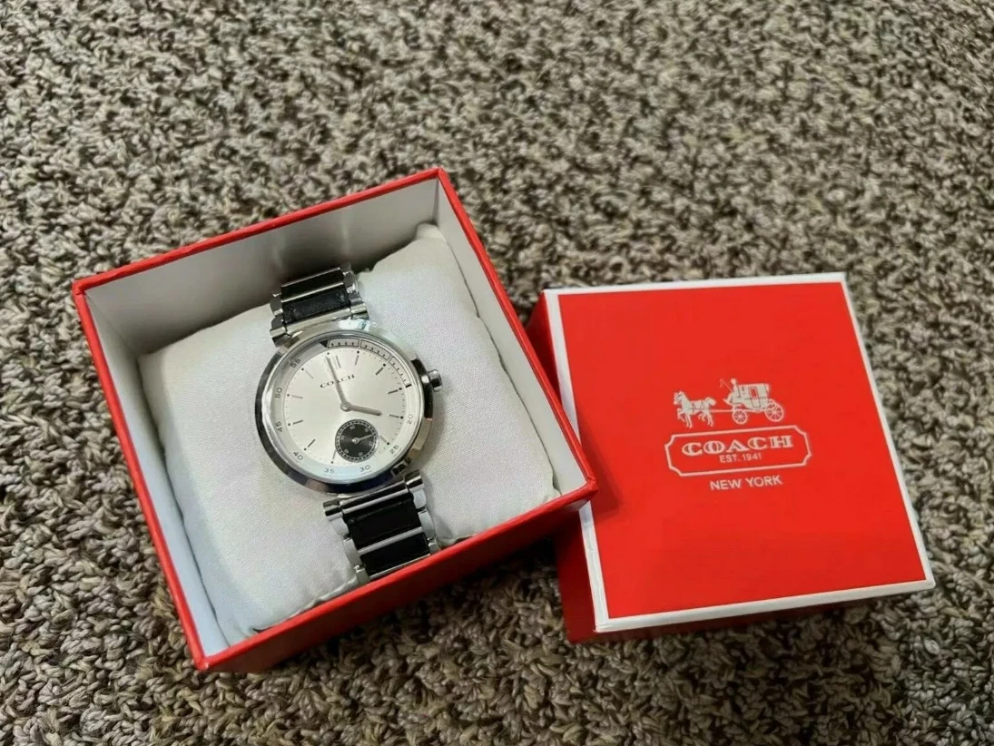 OROLOGIO DA POLSO COACH DONNA ACCIAIO INOX PELLE NUOVO IN SCATOLA