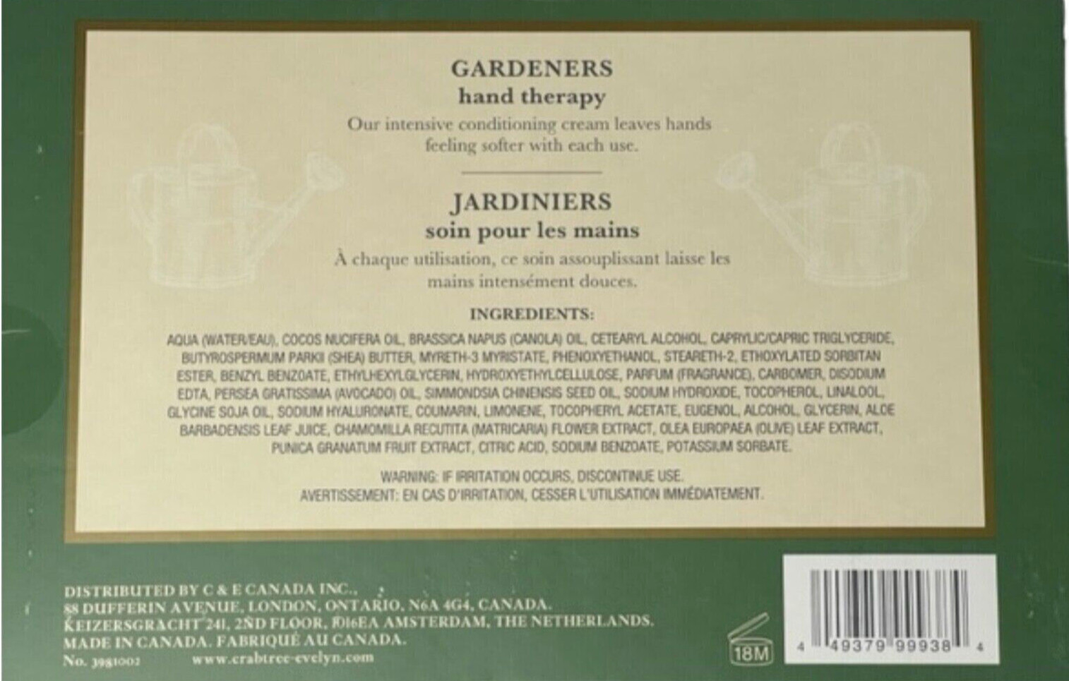 Crabtree & Evelyn Gardeners Hand Therapy Gift Set of Four .9 oz Hand Cream New