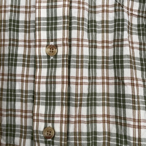 Barbour Men’s Long Sleeve Button Down Shirt Ivory/Green Plaid Size Large - Picture 4 of 11