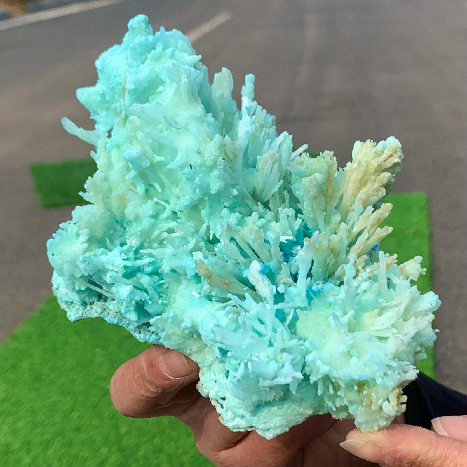 1.23LB Natural blue texture stone crystal,Heteropolar of Chinese blue aragonite