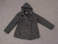 Intl D.e.t.a.i.l.s Women's Black Pea Coat Size L