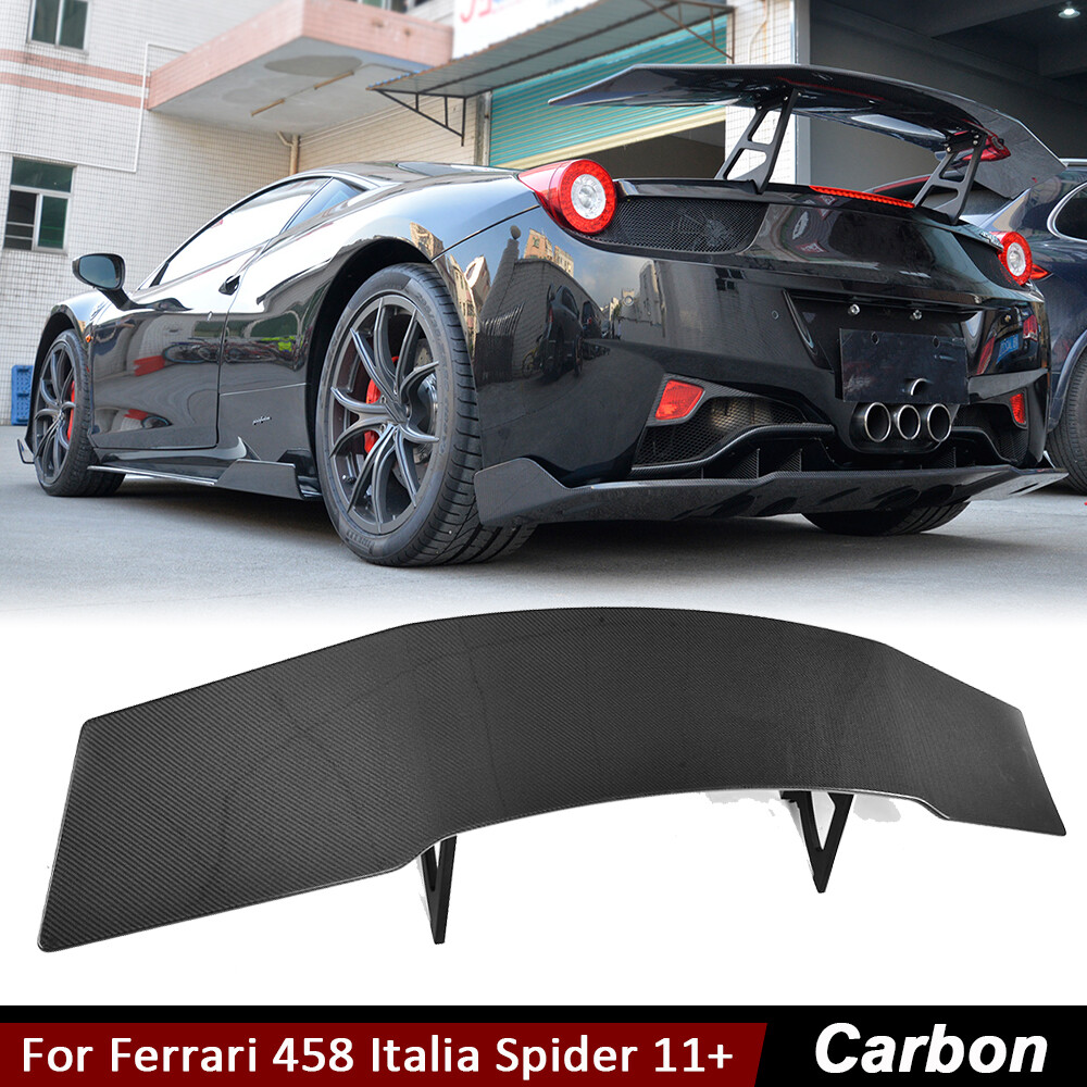 For Ferrari 458 Italia Spider 2011-13 REAL CARBON Rear Trunk Spoiler High Wing