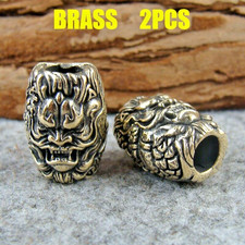 2pcs Brass Bracelet Necklace Beads Lanyard Bead Knife Paracord Beads Zipper Bead