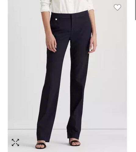 Ralph Lauren Women’s Straight Leg Dress Pants Stretch Navy Size 16 NWT $165