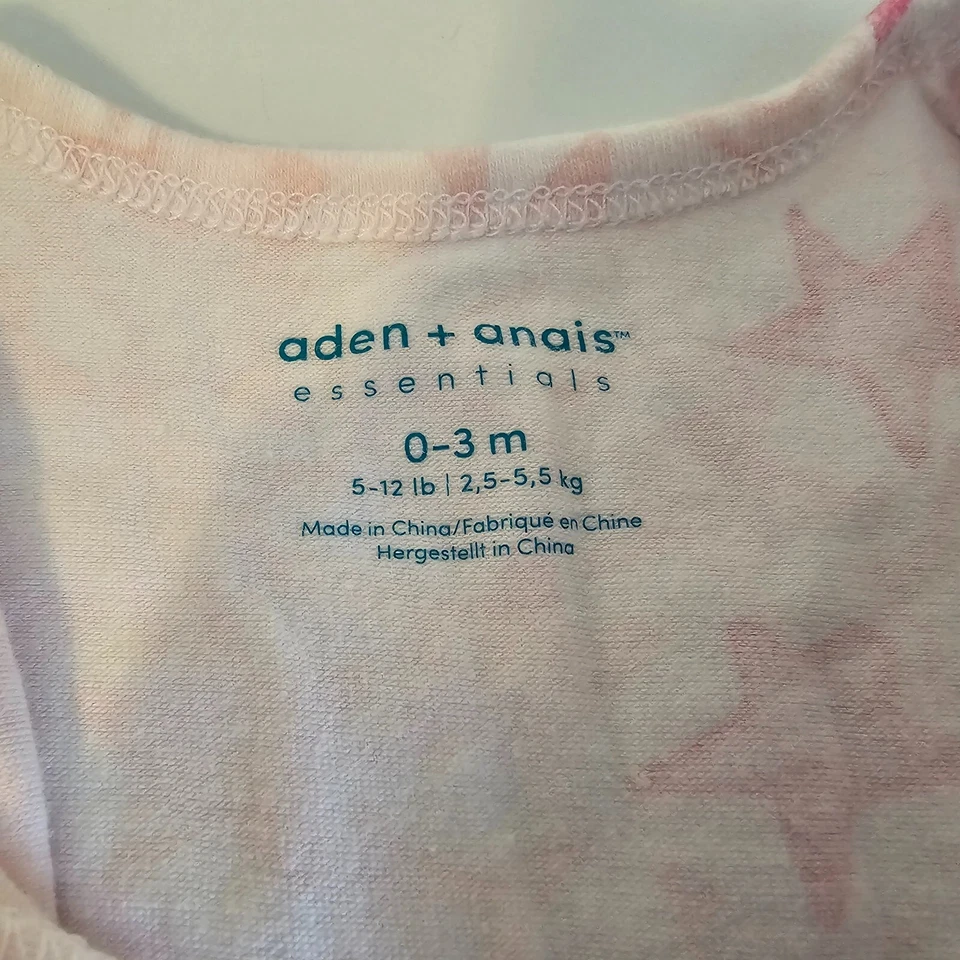Saco Aden + Anais Essentials bebê swaddle zíper cápsula rosa estrela menina 0-3 meses - Imagem 4 de 4