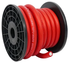 Rockville R0G20RED 0 Gauge 20 Foot Spool Red Car Amp Power+Ground Wire Cable