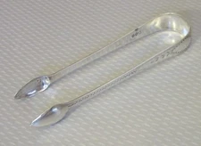 Georgian English Brite Cut Sterling Silver Sugar Tongs 1807 Solomon Hougham 33g