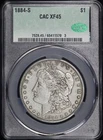 1884-S Morgan Dollar CACG XF-45