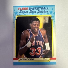 1988 Fleer Basketball - PATRICK EWING #5 Super Star Sticker - NY Knicks HOF 