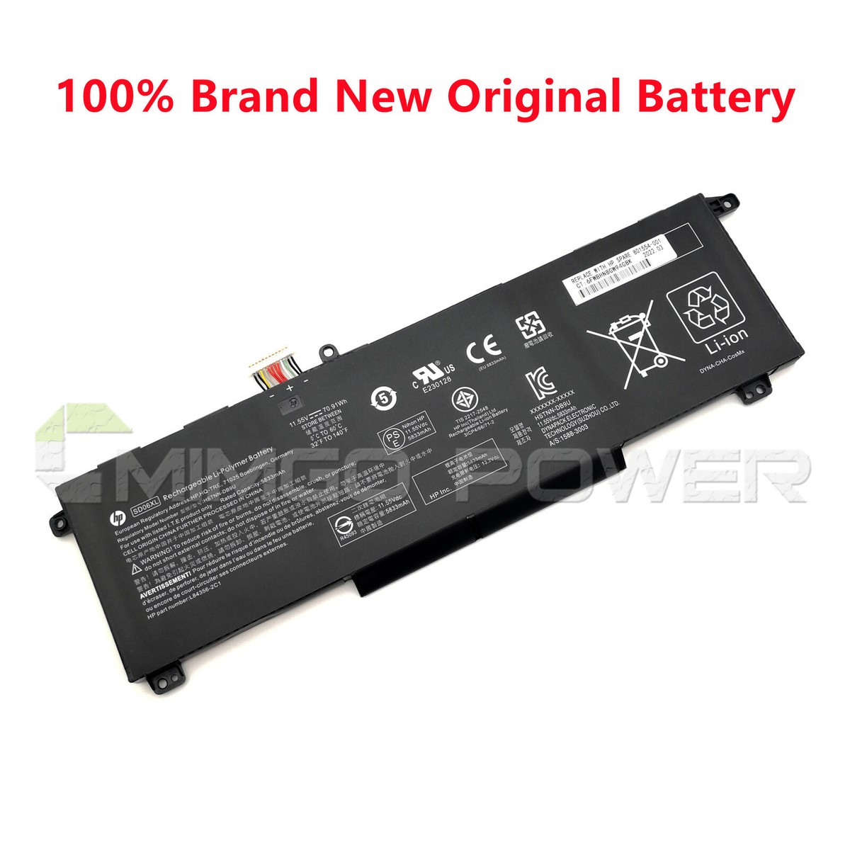 New Genuine SD06XL 70.91Wh Battery for HP Omen 15-EK 15-EN L84392