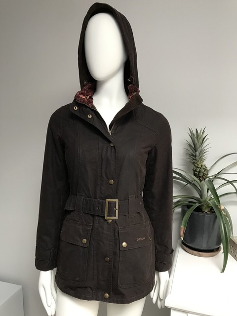 barbour belted wax jacket