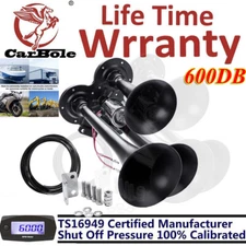Super Loud Train Electric Air Horn 600DB Dual Trumpets Car Truck Boat Speaker US